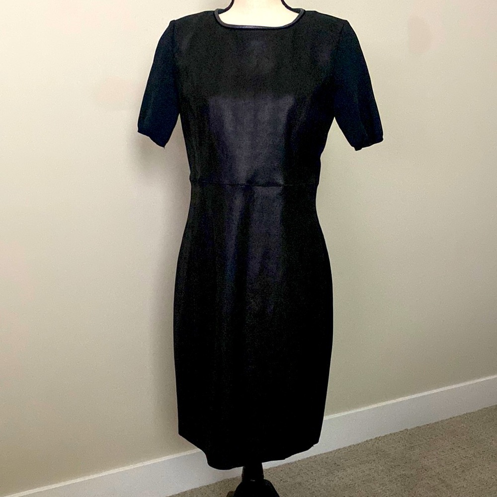 Elie Tahari Leather Front Knit Dress (8)